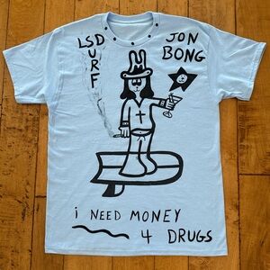 Graphic Tee with Black Illustrations